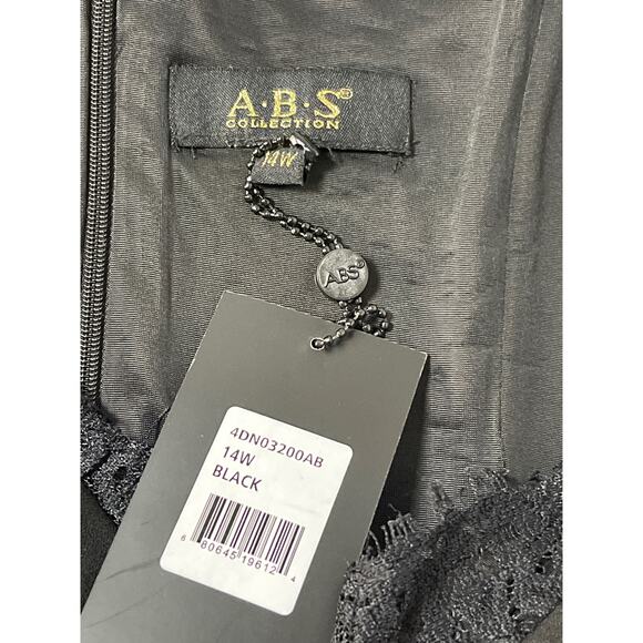 NWT A.B.S Collection Women's Glam Lace Feminine Business Chic Dress Black 14W - Picture 9 of 11